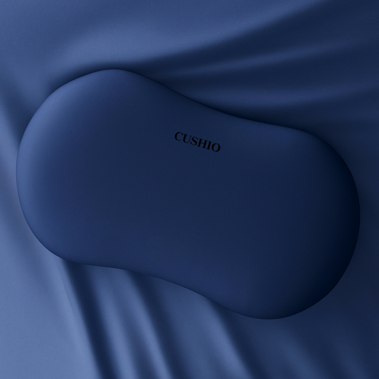 CUSHIO Cuddle Pillow | Ergonomic Memory Foam Hug Pillow for Sleeping | Neck & Shoulder Comfort for Side Sleeping | Anti-Frizz & Skin-Friendly | Soft Velvet Cover (Blue)