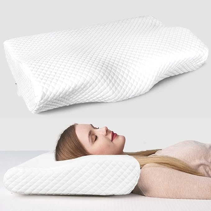 CUSHIO Memory Foam Butterfly Contour Pillow | Cervical Orthopedic Memory Pillow for Neck & Shoulder Pain Relief