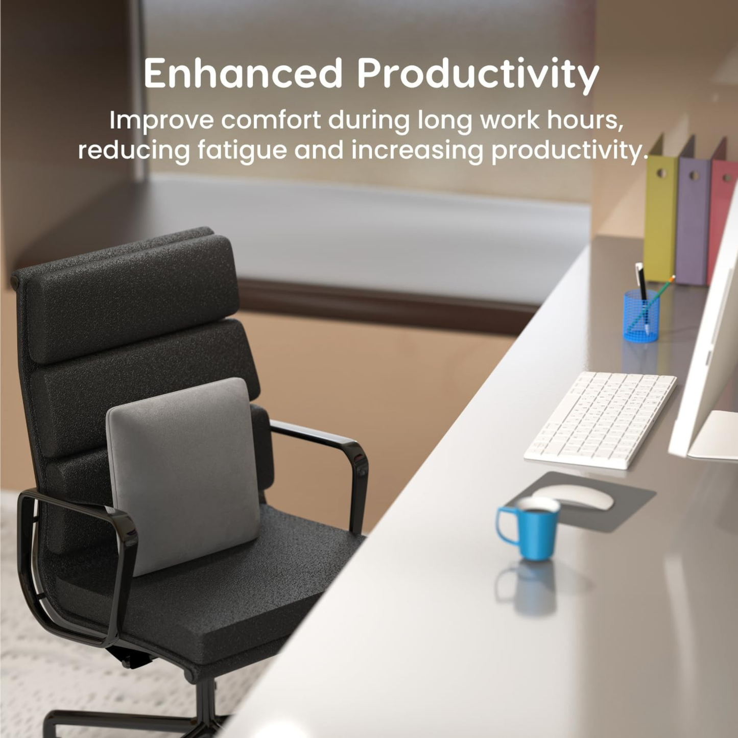 CUSHIO Memory Foam Square Cushion for Car, Sofa/Diwan, Bed, Chair & Decoration | Velvet Cover (Grey) Pack of 2