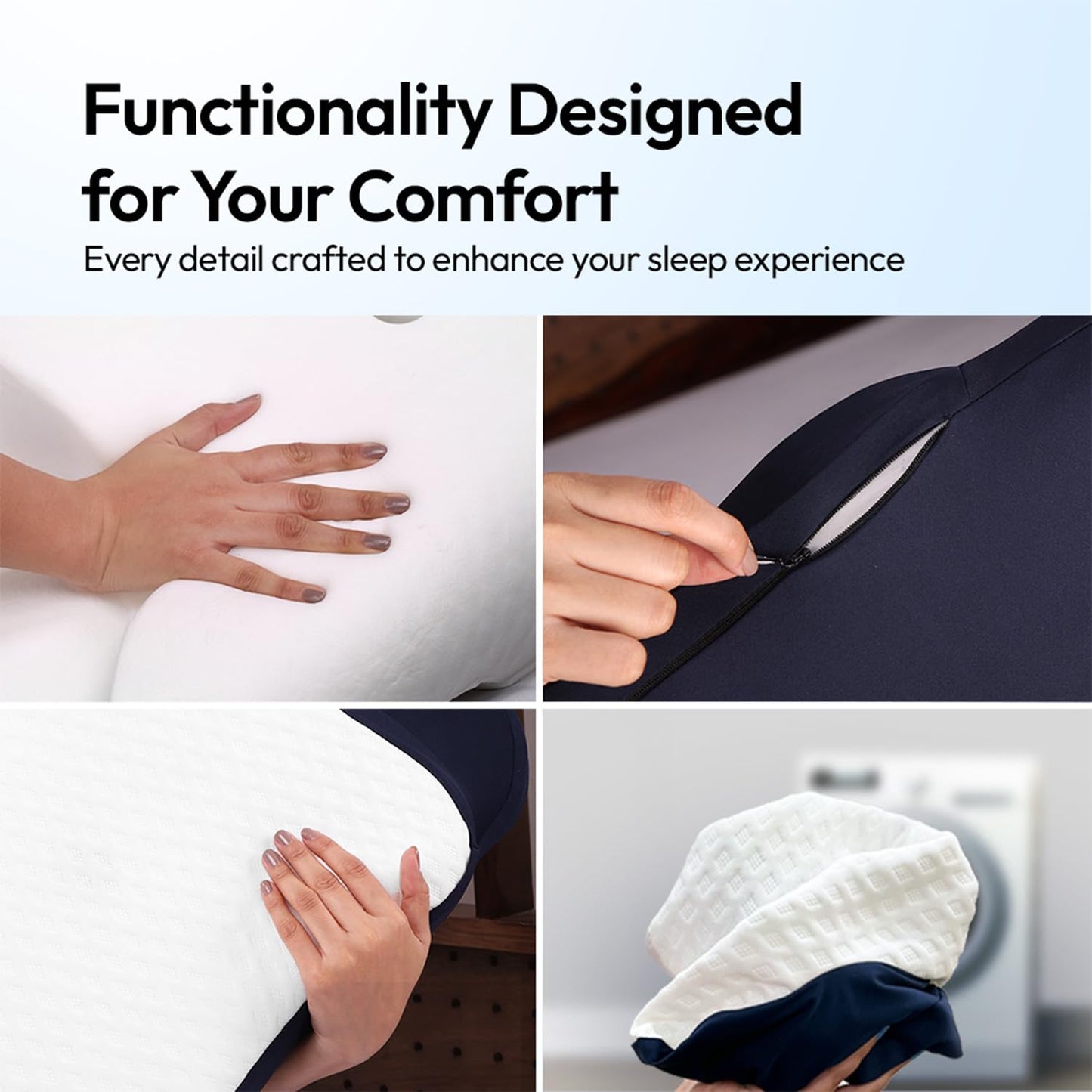 CUSHIO Cervical Butterfly Pillow | Orthopedic Memory Foam for Neck & Shoulder Pain Relief | Contour Pillow with Arm Rest | Dual Height Design for Side & Back Sleepers