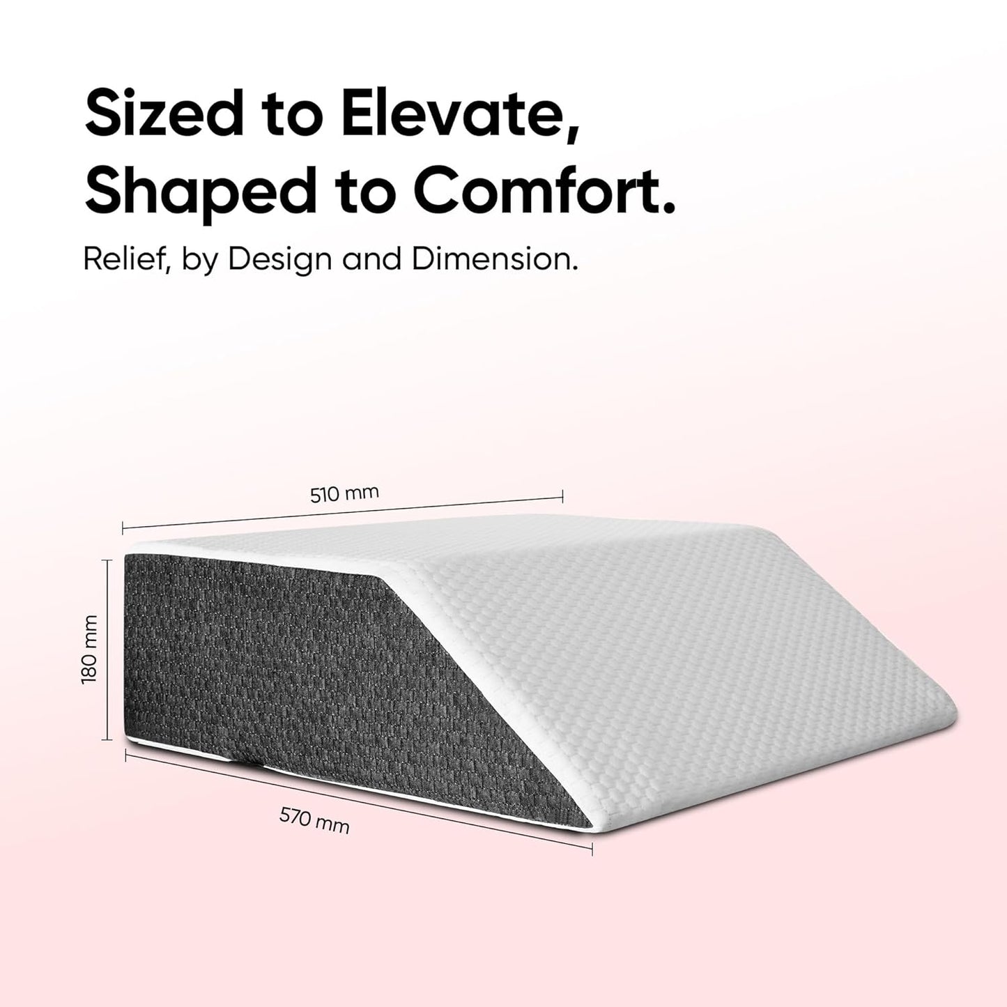 Leg Elevation Wedge Pillow for Edema, Varicose Veins, Fracture | High Resilience Foam Cushion for Leg, Knee & Thigh Support | Leg Pain & Swelling Relief