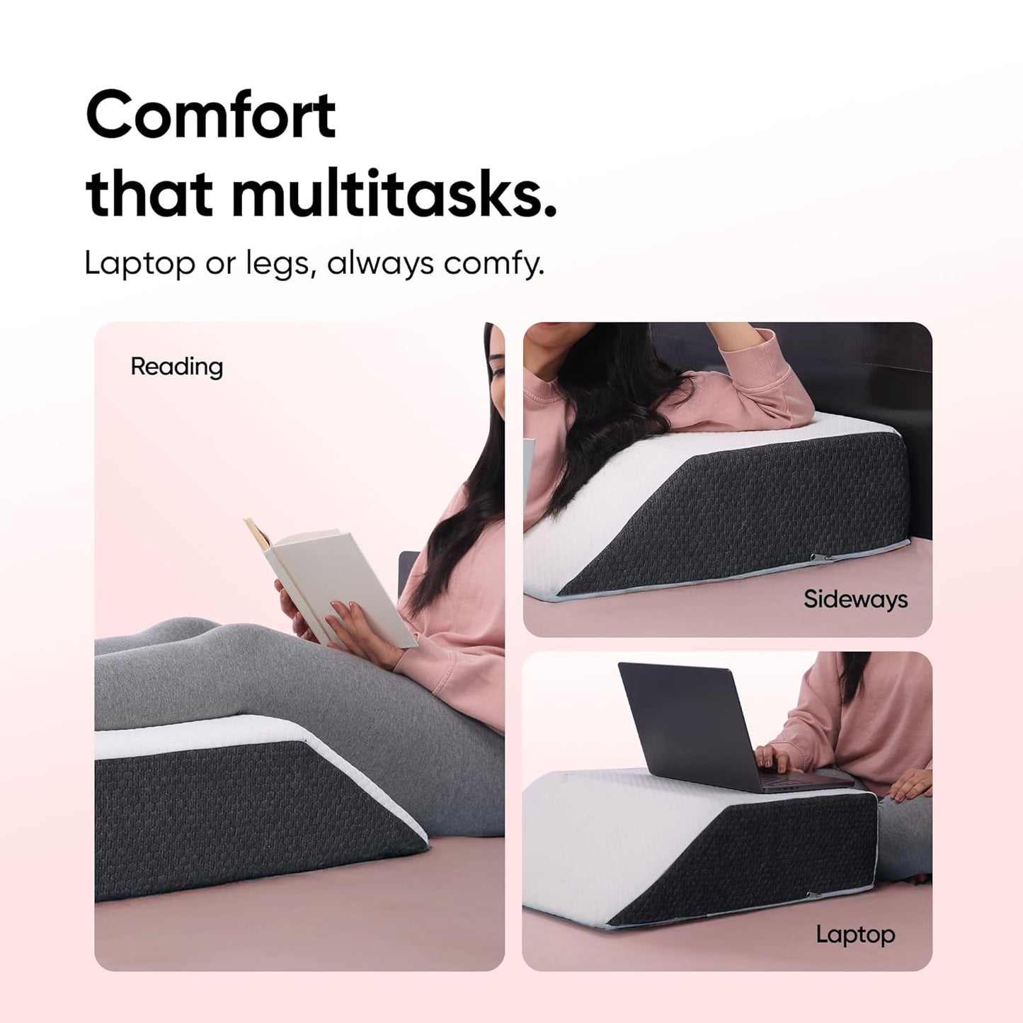 Leg Elevation Wedge Pillow for Edema, Varicose Veins, Fracture | High Resilience Foam Cushion for Leg, Knee & Thigh Support | Leg Pain & Swelling Relief