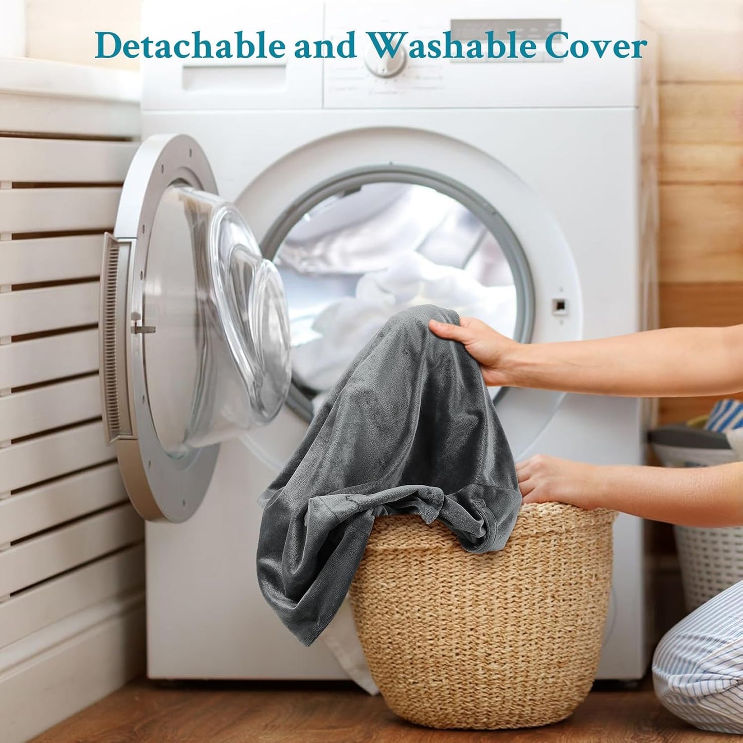 CUSHIO Bed Wedge Pillow | Memory Foam & High Resilience Foam | Wedge Pillow for Back Support, Acid Reflux (Grey)