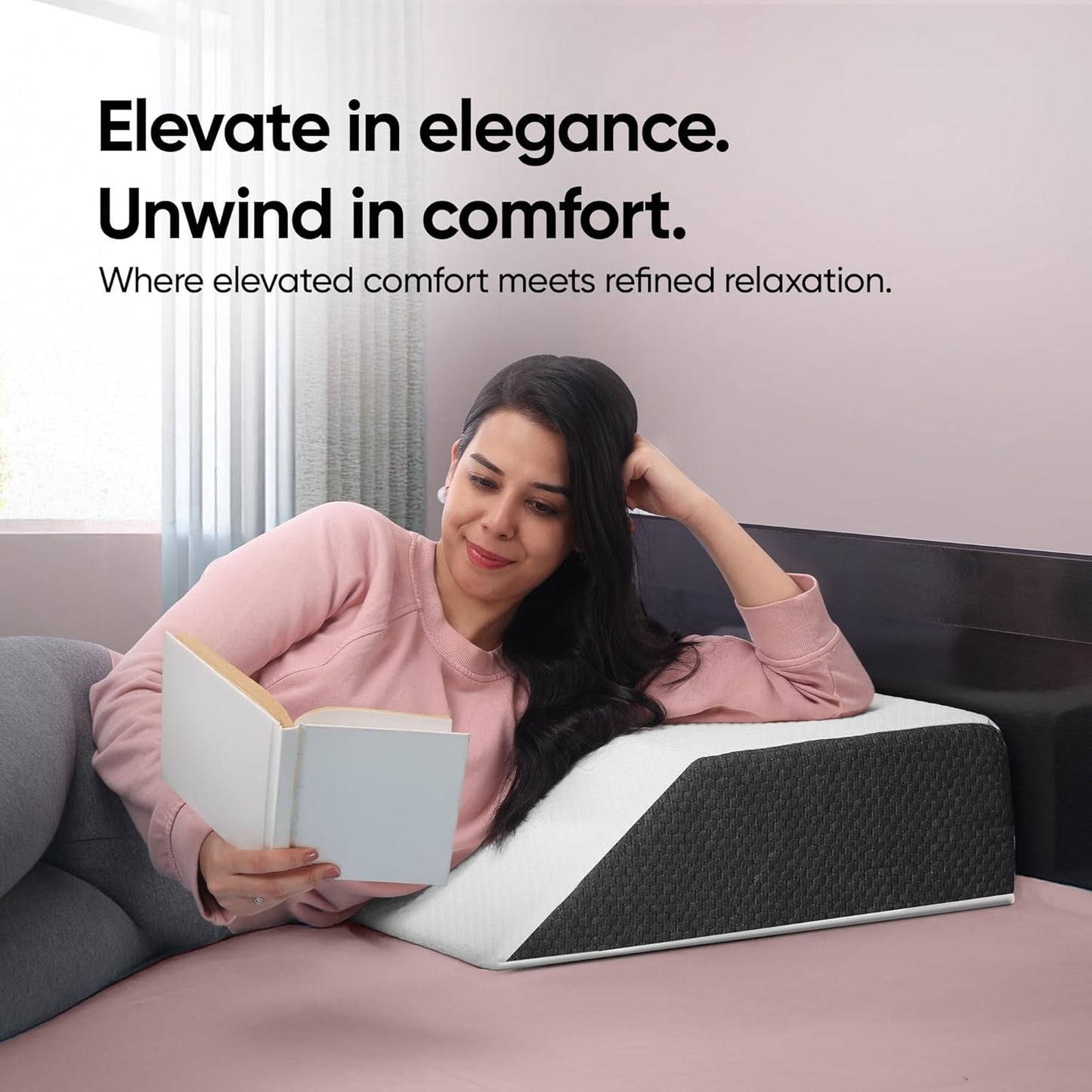 Leg Elevation Wedge Pillow for Edema, Varicose Veins, Fracture | High Resilience Foam Cushion for Leg, Knee & Thigh Support | Leg Pain & Swelling Relief