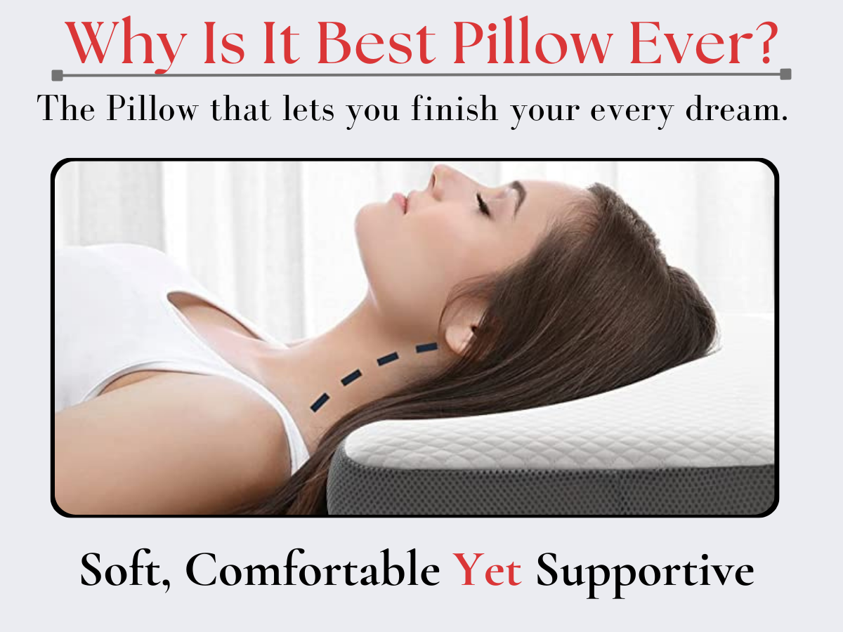 CUSHIO Memory Foam Pillow | Orthopedic & Cervical Pillow for Relieving Neck & Shoulder Pain (Grey)