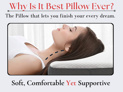 CUSHIO Memory Foam Pillow | Orthopedic & Cervical Pillow for Relieving Neck & Shoulder Pain (Grey)
