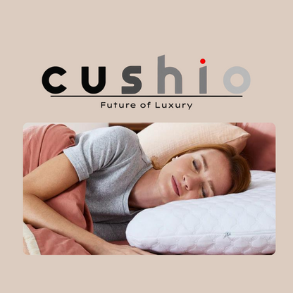 CUSHIO Memory Foam Pillow | Orthopedic & Cervical Pillow for Relieving Neck & Shoulder Pain (White & Grey)