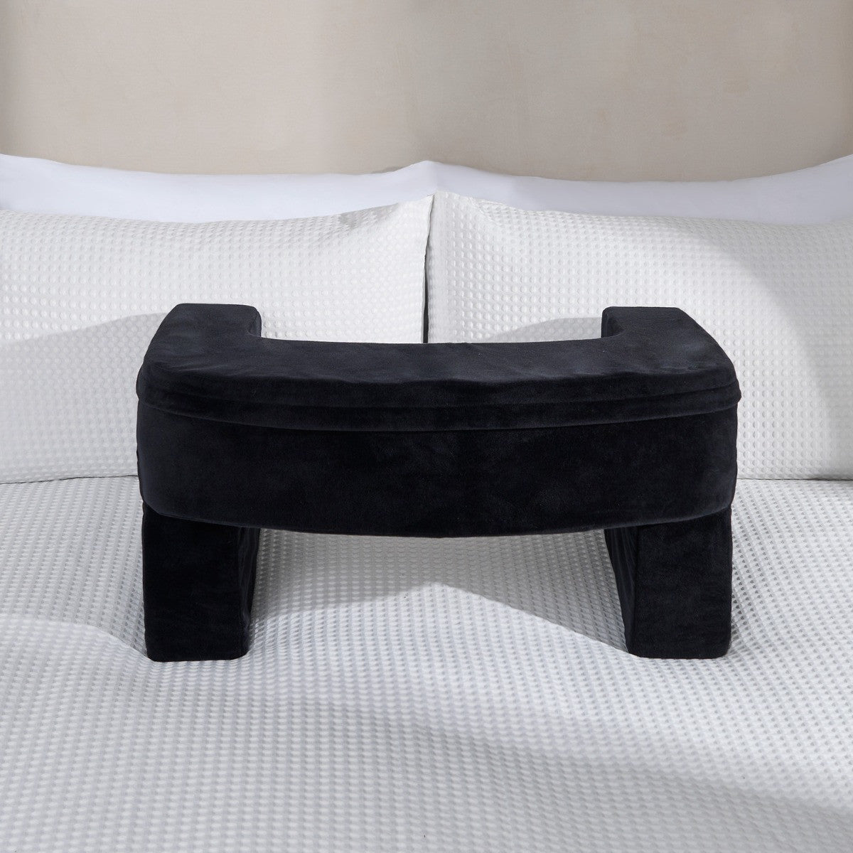 CUSHIO Lap Desk Pillow for Working on Laptop, Reading & Gaming | Perfect for Using on Bed, Sofa & Floor with Arm Rest (Black)