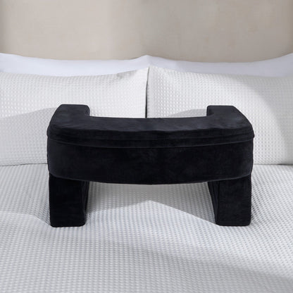 CUSHIO Lap Desk Pillow for Working on Laptop, Reading & Gaming | Perfect for Using on Bed, Sofa & Floor with Arm Rest (Black)